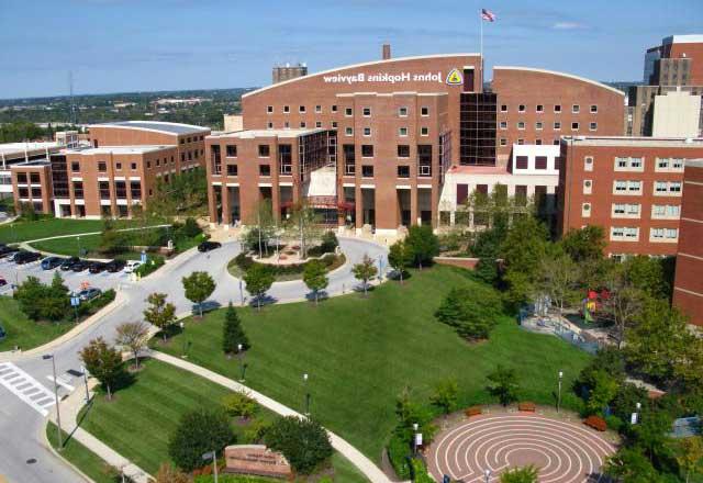 Exterior shot of the Johns Hopkins Bayview Medical Center