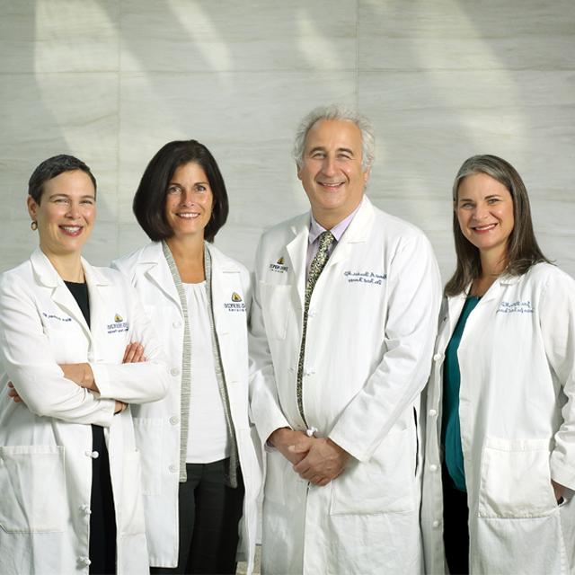 The Johns Hopkins Center for Fetal Therapy Team, from left: Jena Miller, Ahmet Baschat, Michelle Kush and Mara Rosner.